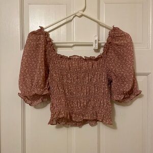 Cotton Candy: pink and white floral top